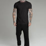 SikSilk - Black Muscle Fit T-Shirt